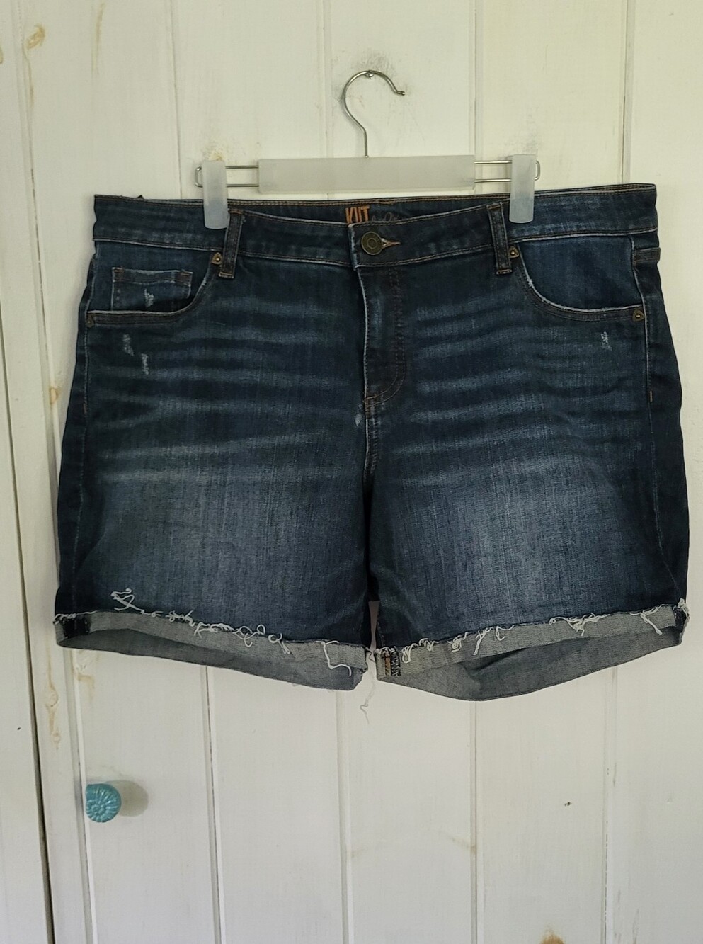 Kut from the Kloth Katy Boyfriend Denim Dark Blue Shorts